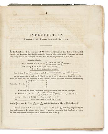 Rümker, Carl Ludwig Christian [aka Charles] (1788-1862) Preliminary Catalogue of Fixed Stars intended for a Prospectus of a Catalogue o